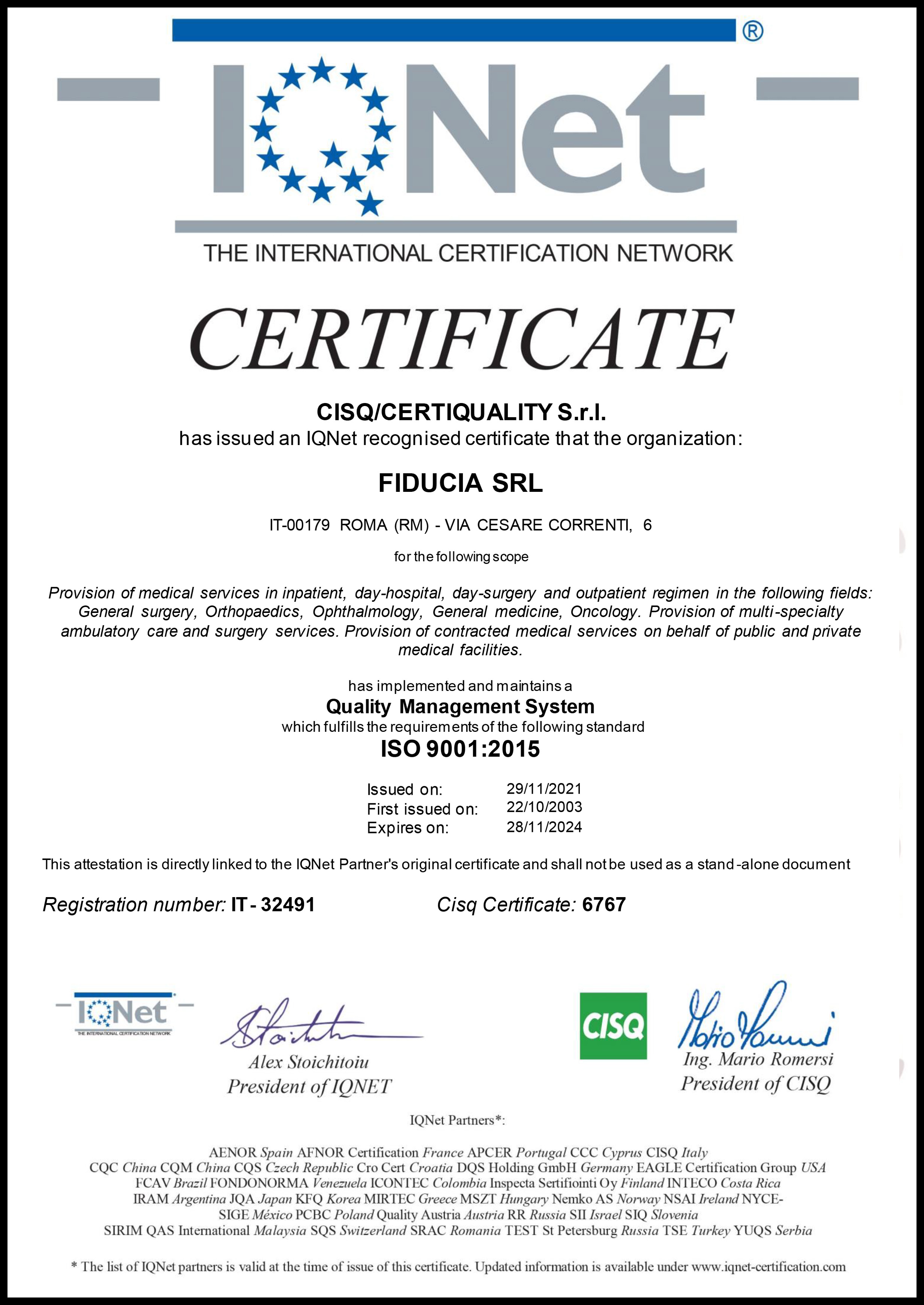 Certiquality Certificato NAMUR UNI EN ISO 9001 2015 Scad 29 11 2021 01
